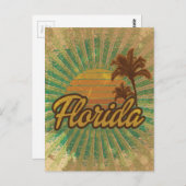 Palm Trees en Sun, Florida Briefkaart (Voorkant / Achterkant)