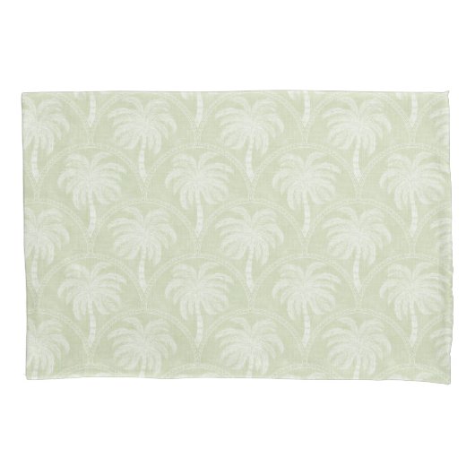 Palm Trees in Pastel Green Arch Motifs Textured Kussensloop (Voorkant)
