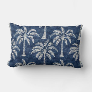 Palm Trees Indigo Blauw Lumbaal Kussen