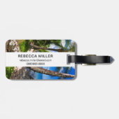 Palm Trees langs Hideaways Beach Bagagelabel (Achterkant horizontaal)