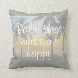 Palm Trees maken me blij met Sunset Pillow Kussen