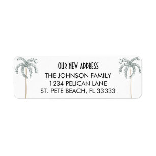Palm Trees New Home in Florida Return Address Etiket