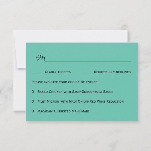 Palm Trees Ocean Destination Wedding RSVP (Achterkant)