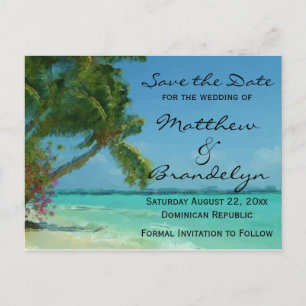 Palm Trees Ocean Save the Date Briefkaarten