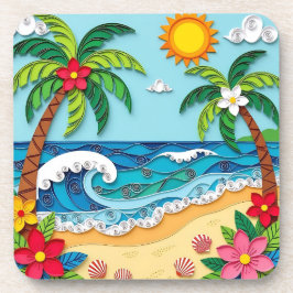 Palm Trees on the Beach  Bier Onderzetter