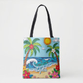 Palm Trees on the Beach Personalized Draagtas (Voorkant)