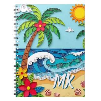 Palm Trees on the Beach Personalized Notitieboek