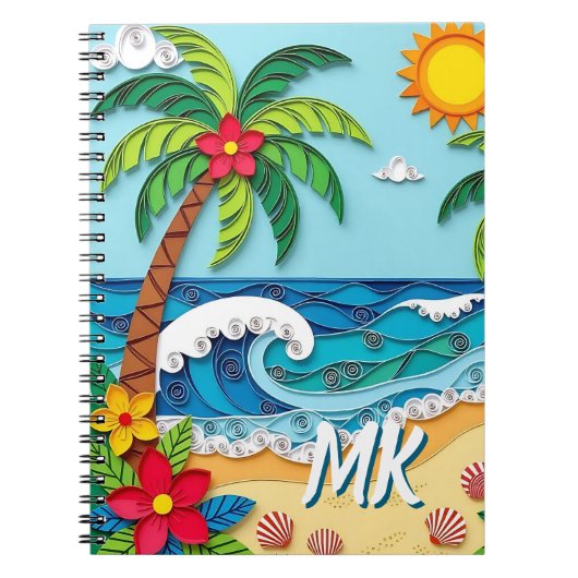 Palm Trees on the Beach Personalized Notitieboek (Voorkant)