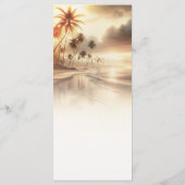 Palm Trees & Orange Sunset Strand Bruiloft Menu (Achterkant)