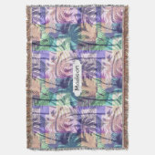 Palm Trees Pattern, aangepaste naam gooit deken (Voorkant Verticaal)