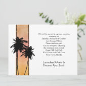 Palm Trees Peach Yellow Ombre Reception slechts Kaart (Staand voorkant)