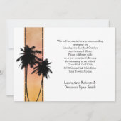 Palm Trees Peach Yellow Ombre Reception slechts Kaart (Voorkant)