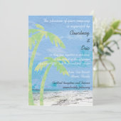 Palm Trees - Plage invitations de mariage (Debout devant)