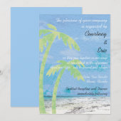 Palm Trees - Plage invitations de mariage (Devant / Derrière)