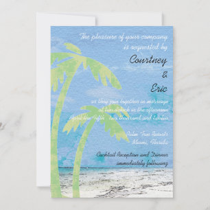 Palm Trees - Plage invitations de mariage