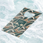 Palm Trees Polynesian Waves Vintage Beach Monogram