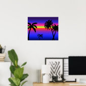 Palm Trees Poster Tropical Sunset (Bureau à domicile)