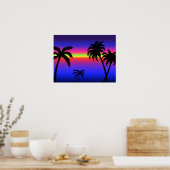 Palm Trees Poster Tropical Sunset (Cuisine)