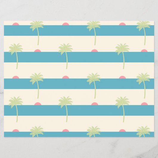 palm trees scrapbooking paper flyer (Voorkant)