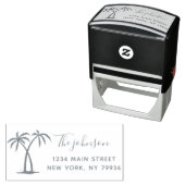 Palm Trees Script Familienaam Retouradres Zelfinktende Stempel (In situ)