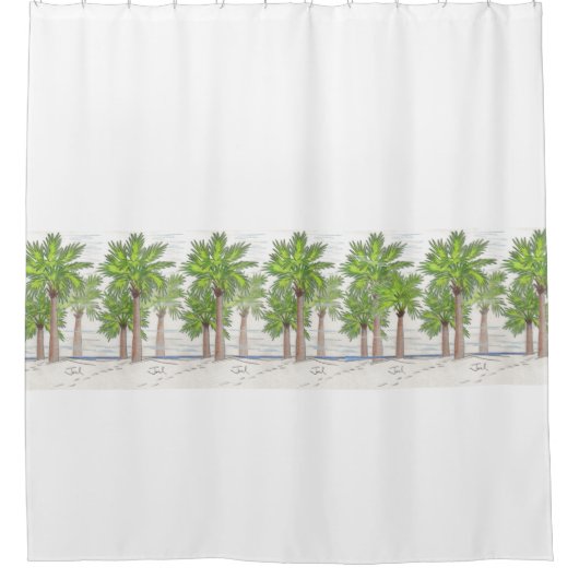PALM TREES Shower Curtain Douchegordijn (Voorkant)