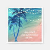 Palm Trees String of Lights Beach bruiloft servett Servet (Voorkant)