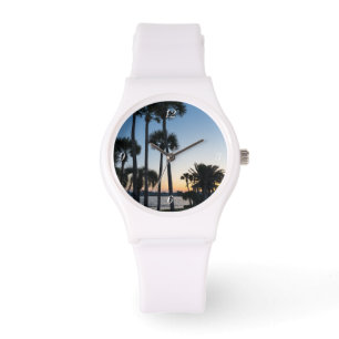 Palm Trees Sunrise Destin Florida Sportief horloge
