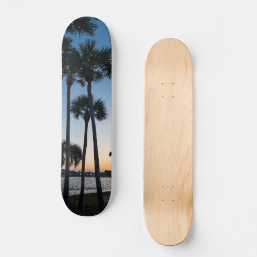 Palm Trees Sunrise Destin Floride Skateboard (Recto)