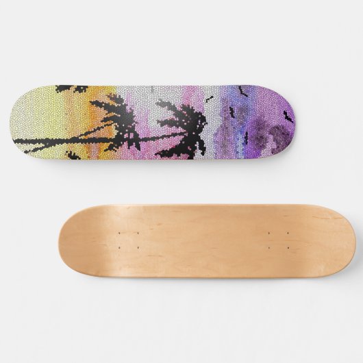Palm Trees Sunset Mosaic Skateboard (Horizontaal)