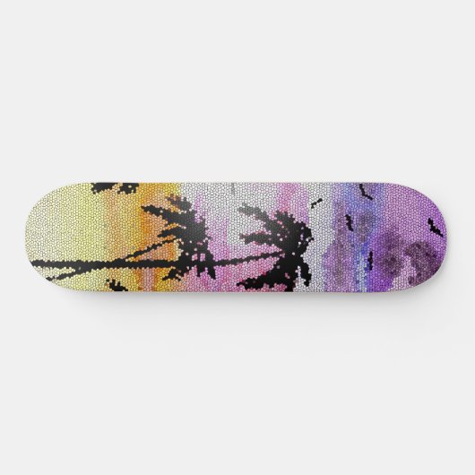 Palm Trees Sunset Mosaic Skateboard (Horizontaal)