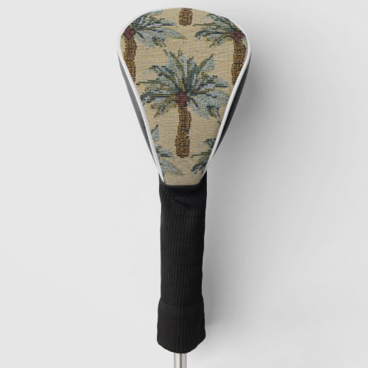 Palm Trees Tapestry Texture Kijk Golfheadcover (Voorkant)