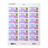 Palm Trees Tropical Beach kerstadres Etiket (Full Sheet)
