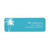 Palm Trees Tropical Beach Wedding Etiket (Voorkant)