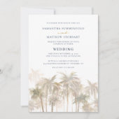 Palm Trees Tropical Beach Wedding Kaart (Voorkant)