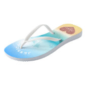 Palm Trees Tropical Beach Wedding Team Bride Heart Teenslippers (Schuin)