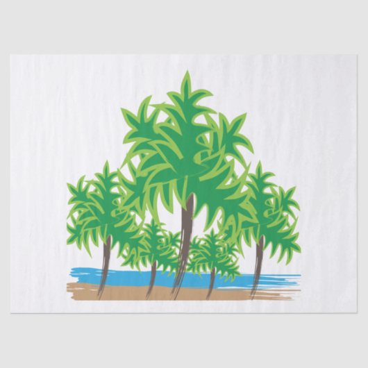 Palm Trees Tropical Island Beach Tissuepapier (Voorkant)