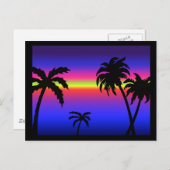 Palm Trees Tropical Sunset Briefkaart (Voorkant / Achterkant)