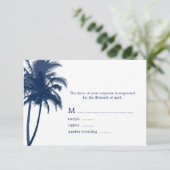 Palm Trees Tropical Wedding Response Kaarten RSVP Kaartje (Staand voorkant)