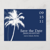 Palm Trees Tropical Wedding Save the Date Aankondigingskaart (Voorkant)