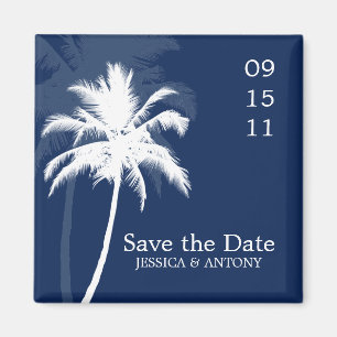 Palm Trees Tropical Wedding Save the Date of Favor Magneet