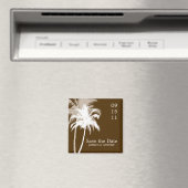Palm Trees Tropical Wedding Save the Date of Favor Magneet (Insitu (Vaatwasser))