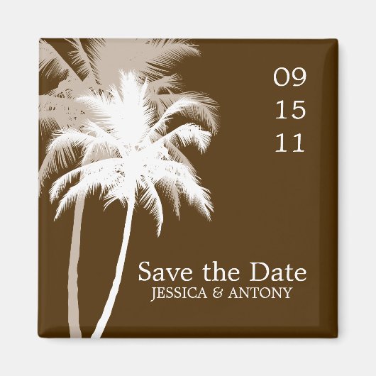 Palm Trees Tropical Wedding Save the Date of Favor Magneet (Voorkant)
