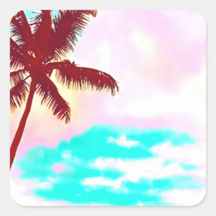 Palm Trees tropisch eilandleven Vierkante Sticker