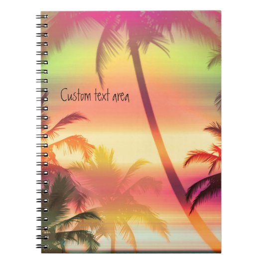 Palm Trees Tropische Hitte Roze notebook journaal Notitieboek (Voorkant)