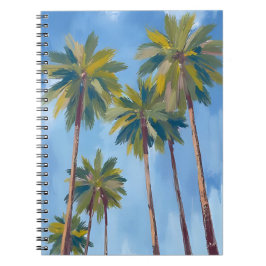 Palm Trees Watercolor Tropical Painted Notitieboek