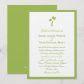 Palm Trees Wedding Invitation - Limoen Border Kaart (Voorkant / Achterkant)
