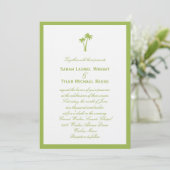 Palm Trees Wedding Invitation - Limoen Border Kaart (Staand voorkant)