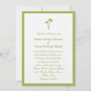 Palm Trees Wedding Invitation - Limoen Border Kaart
