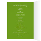 Palm Trees Wedding Program Card (Groen) (Binnen (Links))