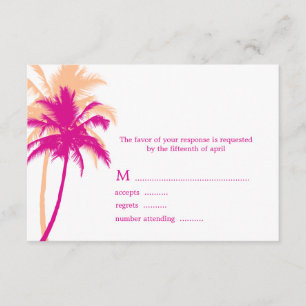 Palm Trees Wedding Response Cards RSVP Kaartje